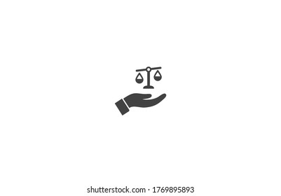 escala en su icono de mano, lorem ipsum Diseño plano