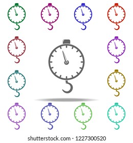 scales with a hook icon. Elements of Logistic in multi color style icons. Simple icon for websites, web design, mobile app, info graphics