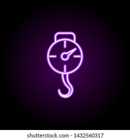scales with a hook neon icon. Elements of web set. Simple icon for websites, web design, mobile app, info graphics