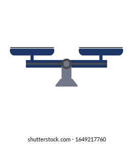 Icono de escalas en un estado equilibrado. Este icono de escala proporciona un balance de peso. Hecho en forma de un simple vector para facilitar la edición de este icono de escala.