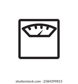 Scales icon black and white vector outline sign