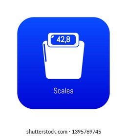 Scales icon blue vector isolated on white background