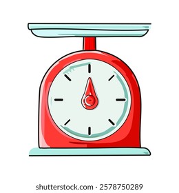 Scales icon in cartoon style isolated on white background. Kitchen symbol stock vector illustration.