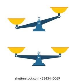 Scales icon collection. Libra isolated on white background. Flat style.