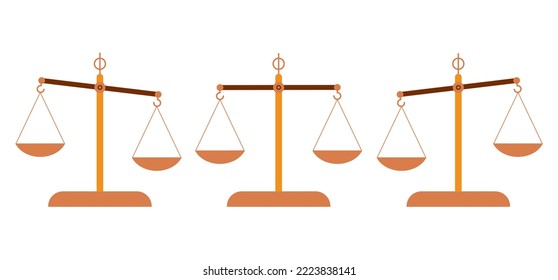 Scales icon collection set. Flat libra on white background. Vector illustration. EPS 10.