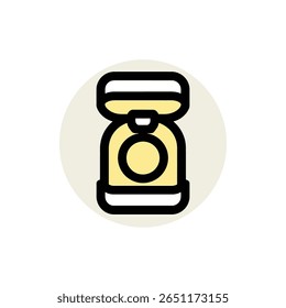 Icono de escalas representa el dispositivo de medición dentro del fondo del círculo simple