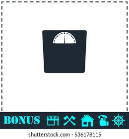 Scales icon flat. Simple vector symbol and bonus icon