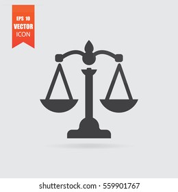 Scales icon in flat style isolated on grey background. For your design, logo. Vector illustration.