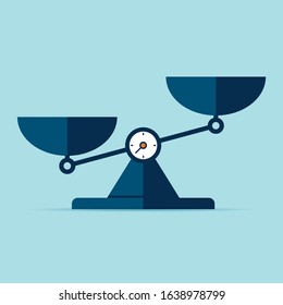 Scales icon in flat style. Libra symbol, balance sign. Vector design element for you project on color background