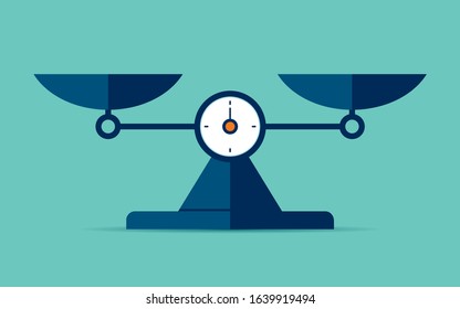 Scales icon in flat style. Libra symbol, balance sign. Vector design element for you project on color background