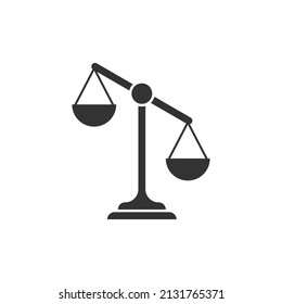 Scales icon in flat style. Libra vector illustration on isolated background. Mass comparison sign business concept.
