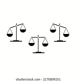 Scales icon in flat style. Libra symbol, balance sign.