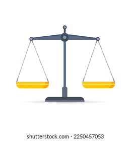 Scales icon in flat style. Libra symbol, balance sign. Vector