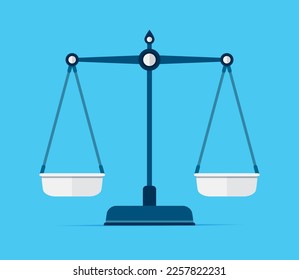 Scales icon in flat style. Libra symbol, balance sign. Vector design element for you project on color background