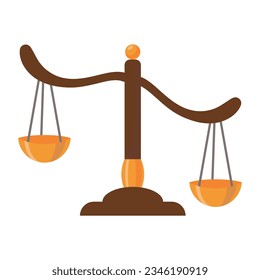 Icono de escalas en estilo plano. Símbolo libra, signo de equilibrio. Elemento de diseño del vector aislado en fondo blanco