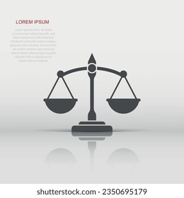 Premium Vector  Scale icon in flat style weight balance vector  illustration on isolated background equilibrium comparison sign business  concept
