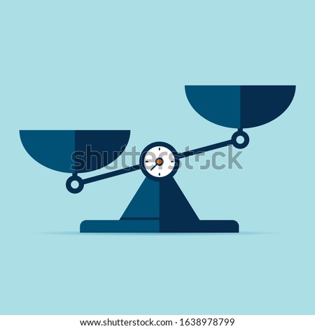 Scales icon in flat style. Libra symbol, balance sign. Vector design element for you project on color background
