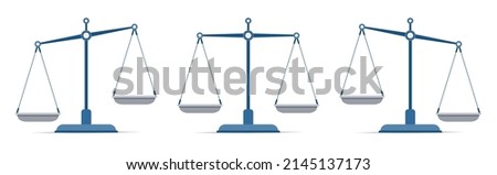 Scales icon in flat style. Libra symbol, balance sign. Vector design element for you project on white background Foto d'archivio © 