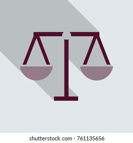 scales icon in flat style with shadow