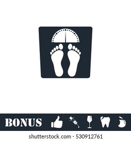 Scales icon flat. Vector illustration symbol and bonus pictogram