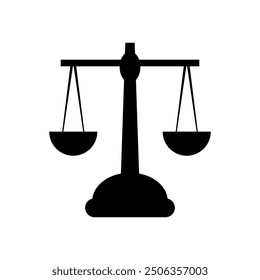 Scales icon illustrated on background