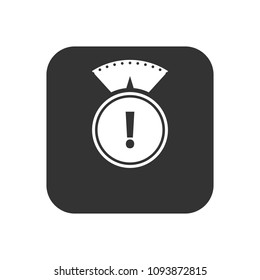 scales icon, isolated, exclamation symbol in the center, vector illustration