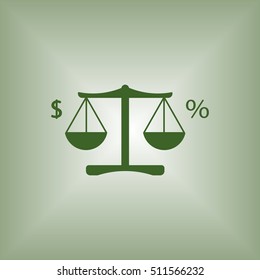 Scales   icon,  isolated. Flat  design.