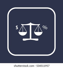  Scales  icon,  isolated. Flat  design.