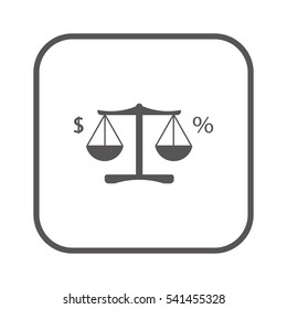  Scales  icon,  isolated. Flat  design.
