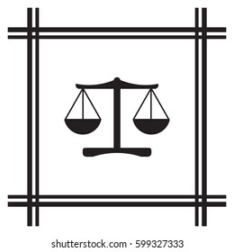  Scales   icon, isolated. Flat  design. 