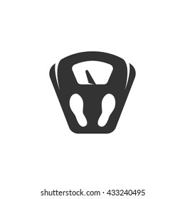 Scales icon isolated on a white background. Logo silhouette design template. Simple symbol concept in flat style. Abstract sign, pictogram for web, mobile and infographics - stock vector