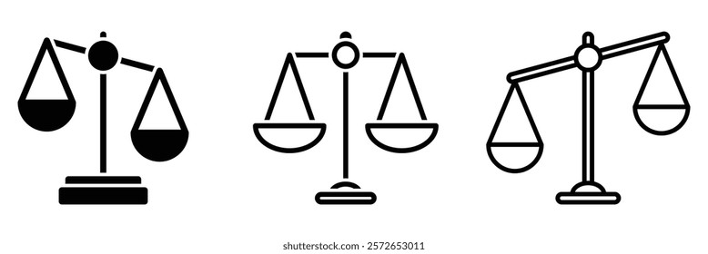 Scales Icon for Justice. Flat Design Scales Icon for Justice, Law, and Equality Concepts.