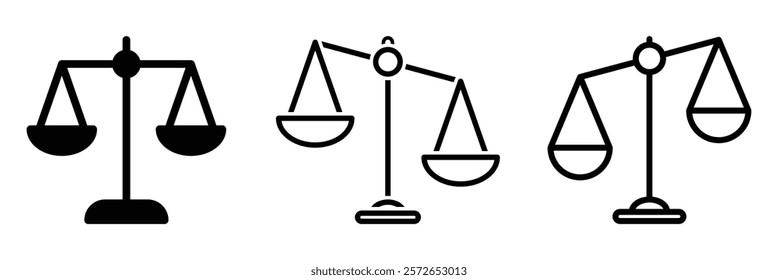 Scales Icon for Justice. Flat Design Scales Icon for Justice, Law, and Equality Concepts.