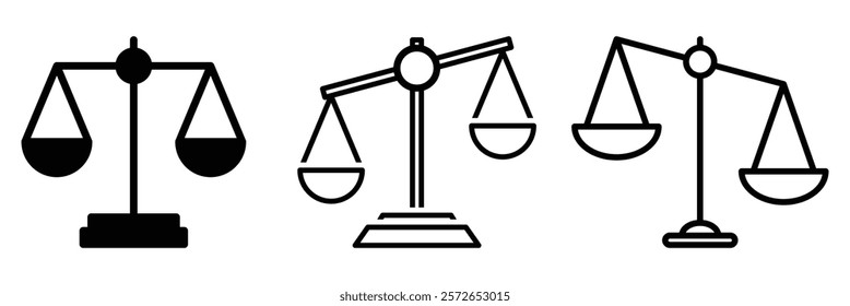 Scales Icon for Justice. Flat Design Scales Icon for Justice, Law, and Equality Concepts.