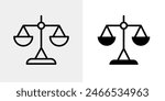 Scales icon. Law and justice symbol. Judgement sign. Equality vector illustration isolated.