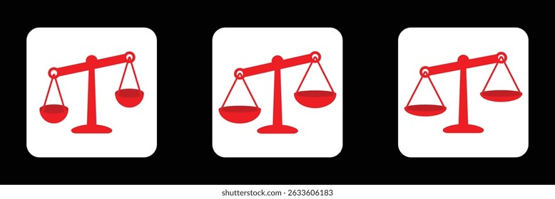 Scales icon. Law and justice symbol. Judgement sign. Equality vector illustration isolated.