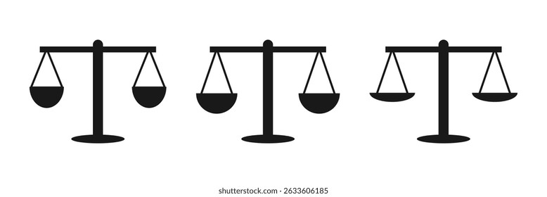Scales icon. Law and justice symbol. Judgement sign. Equality vector illustration isolated.