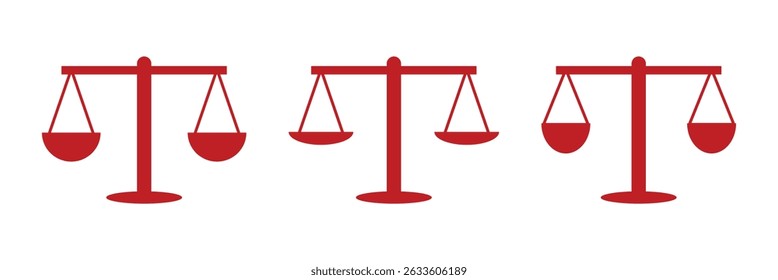 Scales icon. Law and justice symbol. Judgement sign. Equality vector illustration isolated.