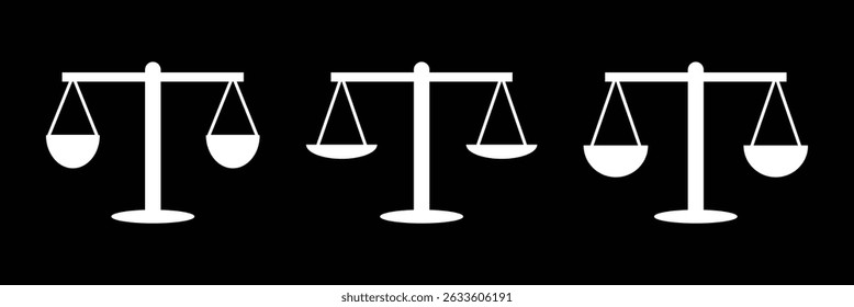 Scales icon. Law and justice symbol. Judgement sign. Equality vector illustration isolated.