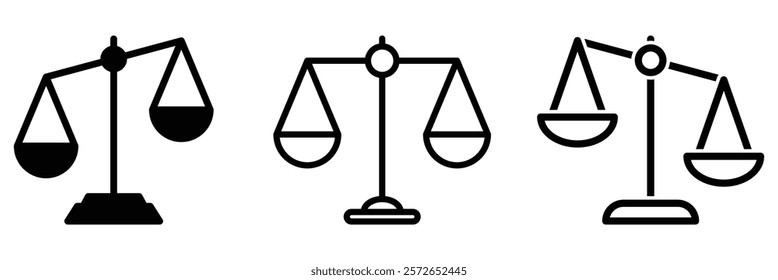 Scales icon. Law scale icon set. Scales of justice icon. Vector illustration.