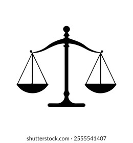 Scales icon. Law Scale Symbol. Customizable thin line illustration.  Editable stroke.