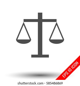 Scales icon. Libra sign. Simple flat logo of scales on white background. Vector illustration.