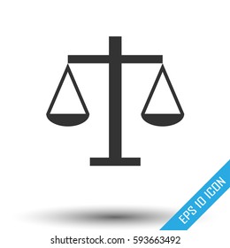 Scales icon. Libra sign. Simple flat logo of scales on white background. Vector illustration.