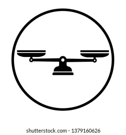 Scales icon. Libra vector illustration