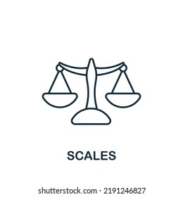 Scales icon. Line simple Measuring icon for templates, web design and infographics