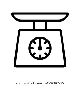 Marca de logotipo lineal de icono de escala en blanco y negro