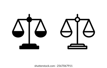 Scales icon logo design. Law scale icon. Justice sign and symbol