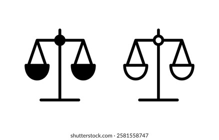 Scales icon logo design. Law scale icon. Justice sign and symbol