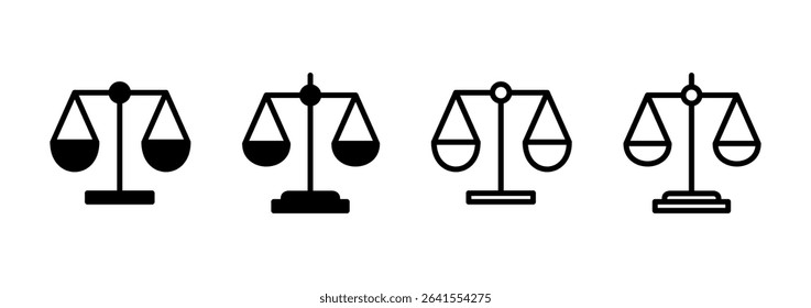 Scales icon logo design. Law scale icon. Justice sign and symbol