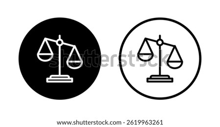 Scales icon logo design. Law scale icon. Justice sign and symbol